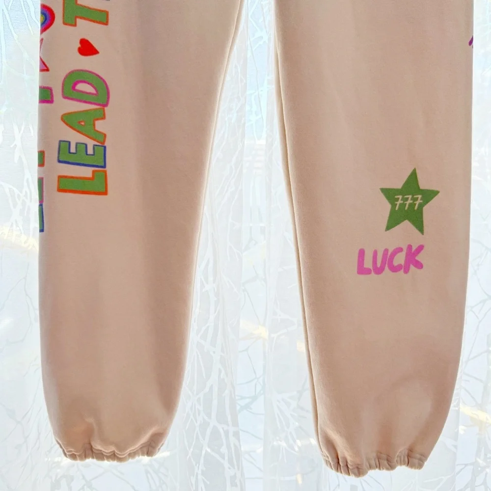 THE MAYFAIR GROUP I SCREAM COLOUR CREAM DRAWING ANGELS ALL AROUND YOU SWEATPANTS - Picture 4 of 15